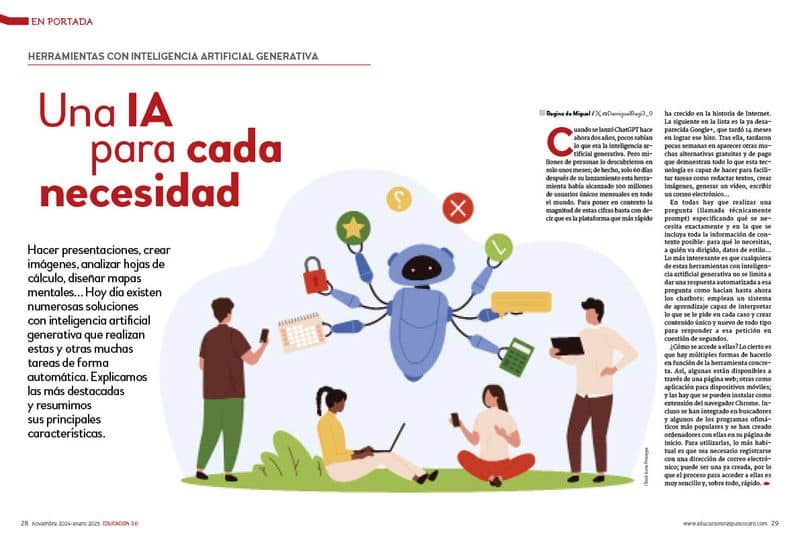 Una IA para cada necesidad revista EDUCACIÓN 3.0